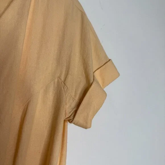 Gal Meets Glam | Vanessa Button-Down Linen Blend Dress in Butter Yellow - 2 - Picture 5 of 10